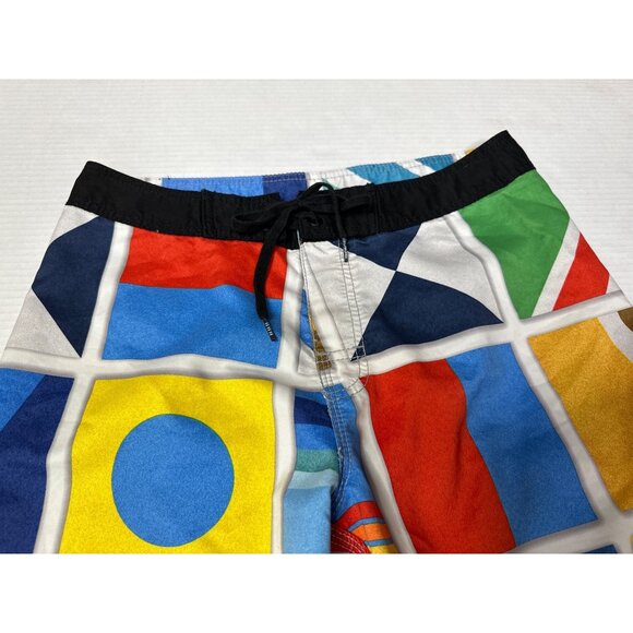 Billabong Men’s Flag Print Board Shorts Size 31 Swim Surf Trunks Performance - Picture 3 of 8